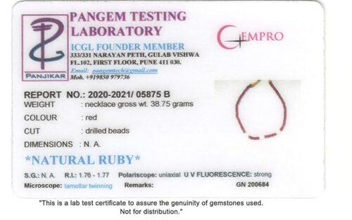 Gempro Precious Faceted Ruby and Fresh Water Pearl Gemstone Strand Necklace for Women - Image 2