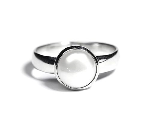 Gempro 925 Sterling Silver Natural Pearl Ring (Unisex)