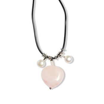 Gempro Certified Rose Quartz Heart Pendant For Women