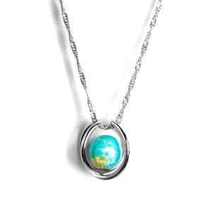 Gempro Turquoise Gemstone Cage Pendant for Women