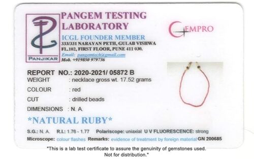 Gempro Precious Faceted Ruby Gemstone Strand Necklace for Women - Image 2