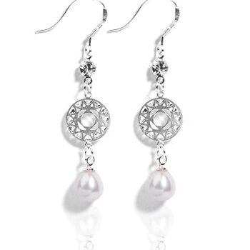 Gempro 925 Silver Pearl Round Filigree Drop & Dangle Earrings for Women
