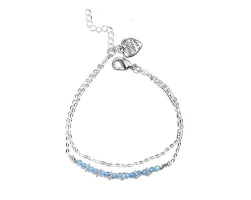 Gempro 925 Sterling Silver Certified Aquamarine Heart Charm Bracelet for Women - Image 4
