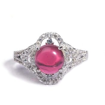 Visit the Gempro Store Gempro 925 Silver Hallmark Crystal Ring for Women (Red_US Size 7)
