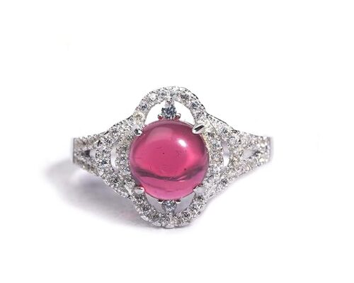Visit the Gempro Store Gempro 925 Silver Hallmark Crystal Ring for Women (Red_US Size 7)