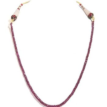 Gempro Precious Faceted Ruby Gemstone Strand Necklace for Women
