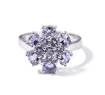 Gempro 925 Sterling Silver Certified Tanzanite Gemstone Luxury Ring for Women, Size US 9