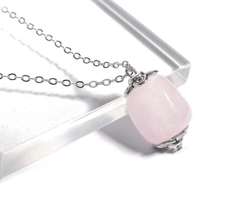 Gempro Natural Gemstone Fortune Magnet Silver Chain Pendant for Women - Image 5