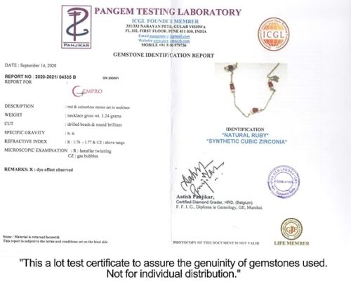 Gempro Genuine Ruby Gemstone Silver Plated Choker Necklace for Women - Image 2