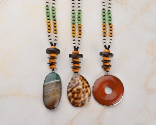 Gempro Unique Agate Slice Cord Necklace - Image 3