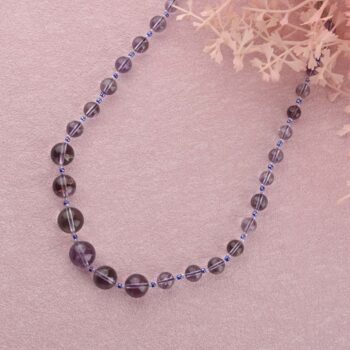 Gempro Amethyst Smooth Loose Beads Graduated Necklace – Elegant & Timeless Design