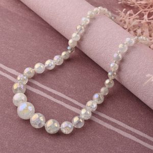 Gempro Angel Aura Quartz Graduated Necklace – Mystical Radiance & Elegance