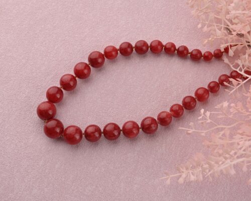 Gempro Red Jade Quartz Graduated Necklace – Bold, Elegant, and Empowering