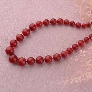 Gempro Red Jade Quartz Graduated Necklace – Bold, Elegant, and Empowering