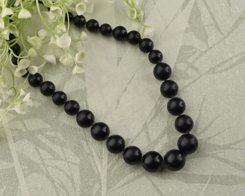 Gempro Black Onyx Graduated Necklace – Timeless Sophistication & Classic Elegance