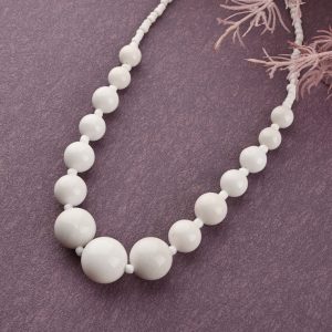 Gempro White Agate Graduated Necklace – Pure Elegance & Timeless Beauty