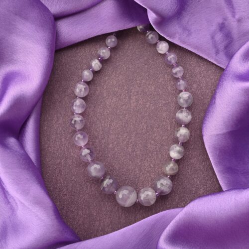 Gempro  Amethyst Faceted Round Beaded Elegance Necklace