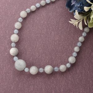 Gempro Celestial Dreams Rainbow Moonstone Faceted Round Necklace