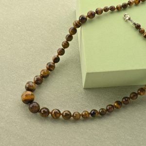 Gempro Faceted Tiger Eye Necklace - 18 Inches