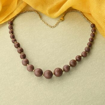 Gempro Natural Faceted Brown Agate Necklace