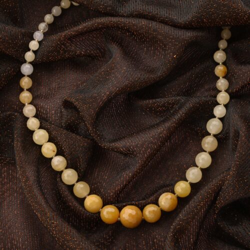 Natural Faceted Yellow Jade Necklace. length,18 inches