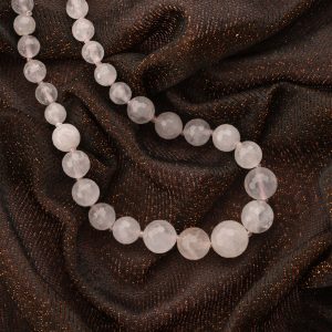 Natural Faceted Rose Quartz Necklace. length 18 inches