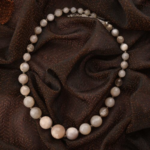 Gempro Natural Faceted Peach Calcite Necklace length18 inches