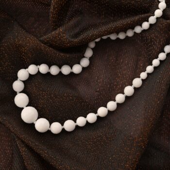 Gempro Natural Faceted White Agate Necklace. length 18 inches