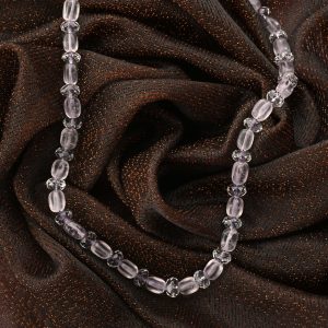 Gempro Natural Faceted Clear Quartz with Amethyst Necklac length 18 inches