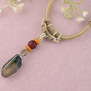 Gempro Nature's Canvas Agate Necklace .length 22 inch