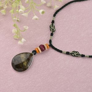 Gempro Labradorite Dreamscape Cord Necklace length 26 inches