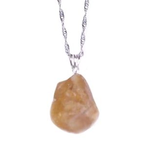Gempro Uncut Raw Citrine Gemstone Pendant Necklace, Citrine Glow For Women & Girl