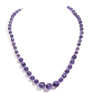 Gempro Natural Export Grade Faceted Amethyst Gemstone Necklace for Women