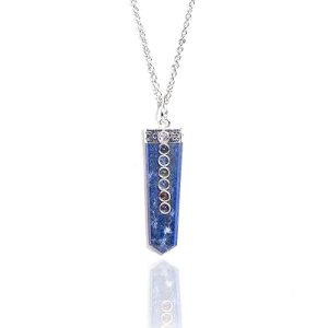Gempro Genuine Lapis Lazuli Gemstone 7 Chakra Unisex Chain Pendant