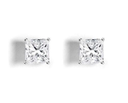 Gempro Princess Cut Solitaire Pendant and Earrings Set for Women - Image 3