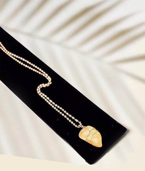 Gempro Genuine Citrine Gemstone Chain Pendant Necklace for Women, Yellow - Image 2