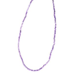 Gempro Genuine Amethyst Faceted Gemstone Single Strand Necklace for Women