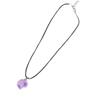 Gempro Raw Uncut Amethyst Gemstone Pendant Necklace, Divine Amethyst For Wedding Casual Party