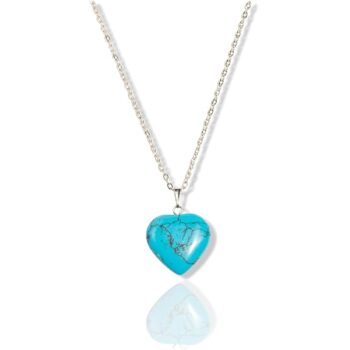 Gempro Women's Beautiful Turquoise Gemstone Heart Pendant