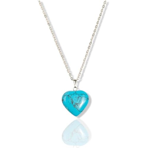 Gempro Women's Beautiful Turquoise Gemstone Heart Pendant