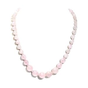 Gempro Gemstones Genuine Rose Quartz Graduated Necklace Women