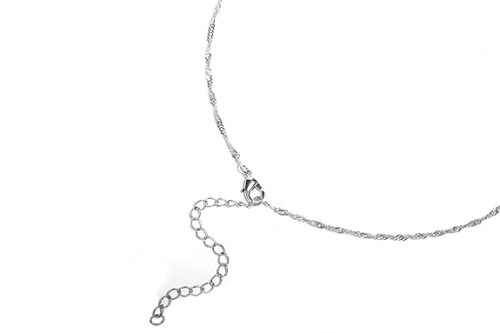 Gempro Genuine Lucky Jade Gemstone Elegant Silver Chain Pendant for Women - Image 3