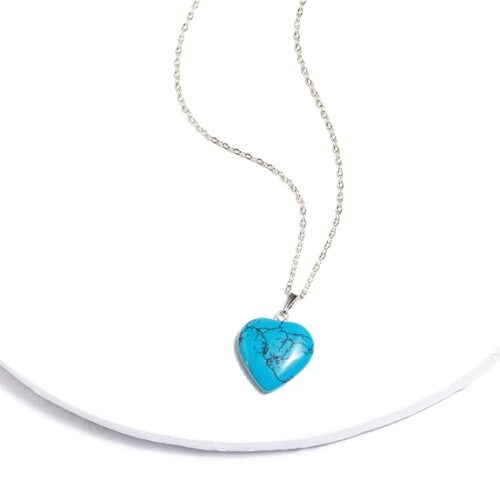 Gempro Women's Beautiful Turquoise Gemstone Heart Pendant - Image 4