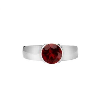Gempro 925 Silver Certified Garnet Gemstone Astrological Ring for Men (Size US 10)