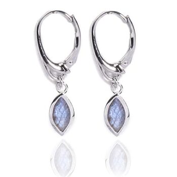 Gempro 925 Sterling Silver Certified Labradorite Gemstones Drop Earrings for Women