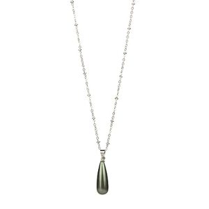 Gempro Gemstones Jewelry Genuine Fresh Water Pearl Bottle Green Color Long Chain Pendant Necklace for Women and Girls