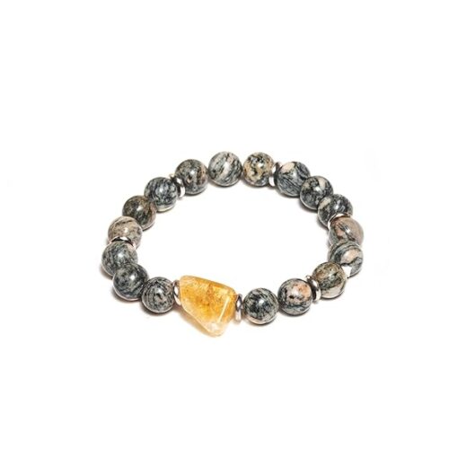 Gempro Certified Labradorite and Citrine Gemstones Healing Stretchable Bracelet - Image 4
