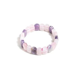 Gempro Amethyst and Rose quartz Gemstone Bracelet for men and women