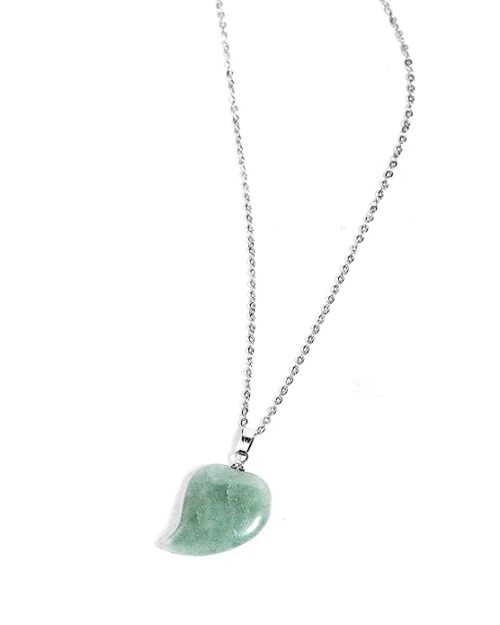 Gempro Genuine Aventurine Gemstone Mango Silver Chain Pendant for Girls - Image 5