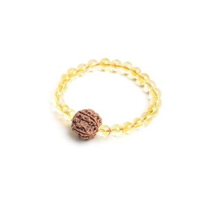 Gempro Natural Rudraksha & Citrine Goodluck Bracelet